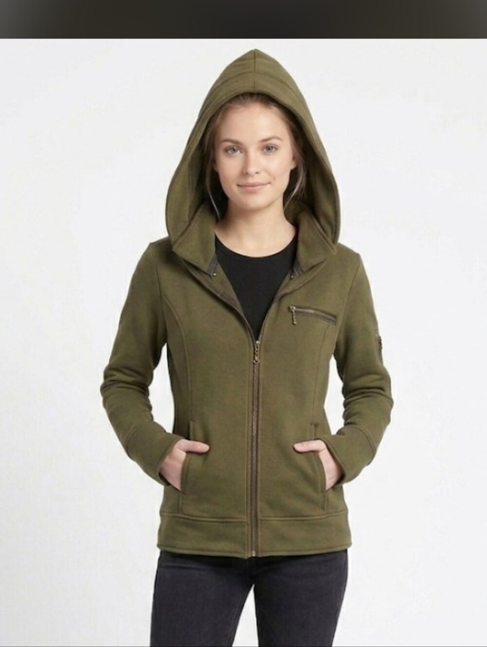 ​Etnix Byron Bay Australian Olive Green Utility Moto Hoodie Jacket M